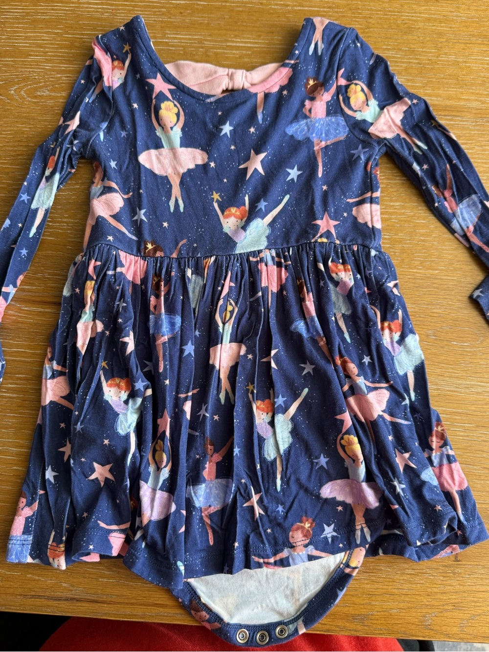 Little Sleepies Navy Dress with Pink Trim